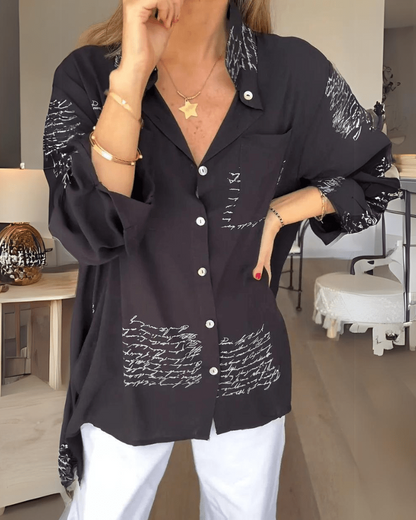 Tiemona | Script Button-Up Shirt